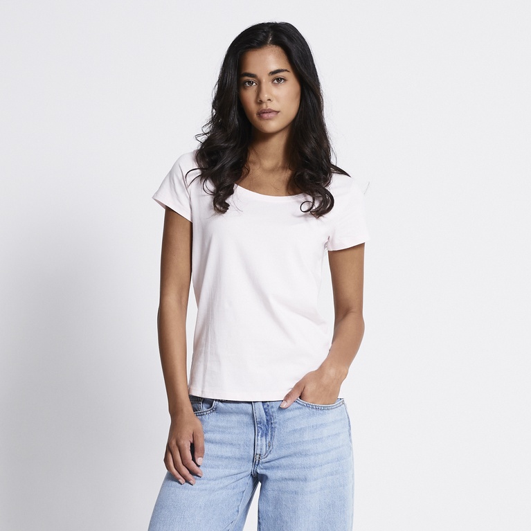 Basic scoop neck tee "Filippa" Dusty Pink
